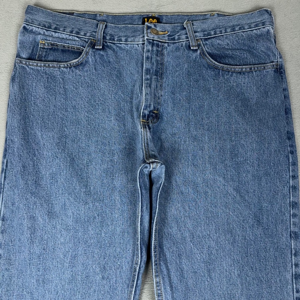 Lee Regular Fit Straight Leg Jeans Men's Blue Denim Medium Wash Cotton 38x28 - Picture 3 of 10